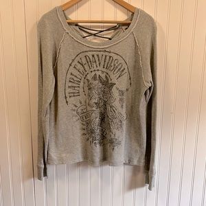 Harley Davidson graphic long sleeve top